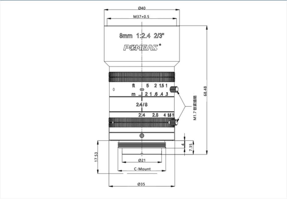 PMS-08MC10M dimension drawing (mm)