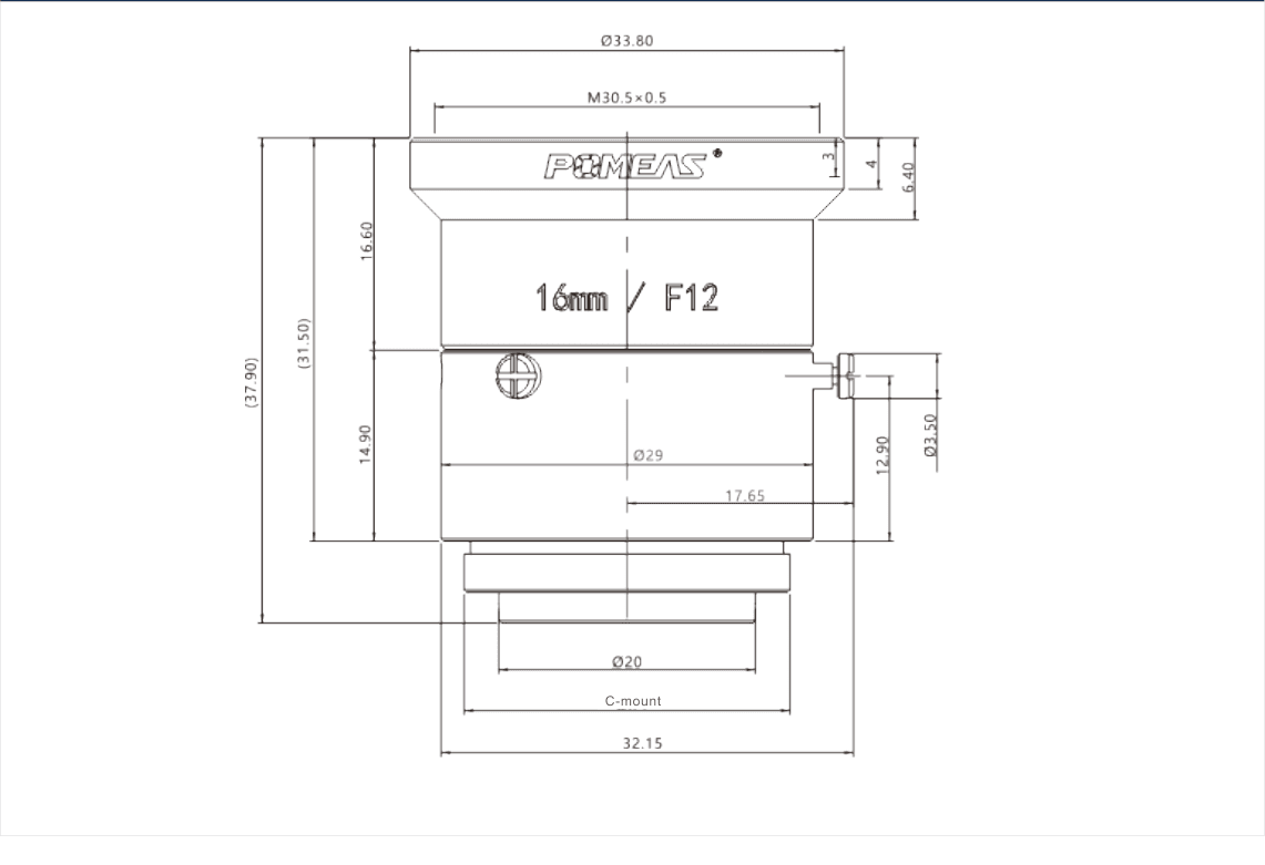 PMS-1612MC dimension drawing (mm)
