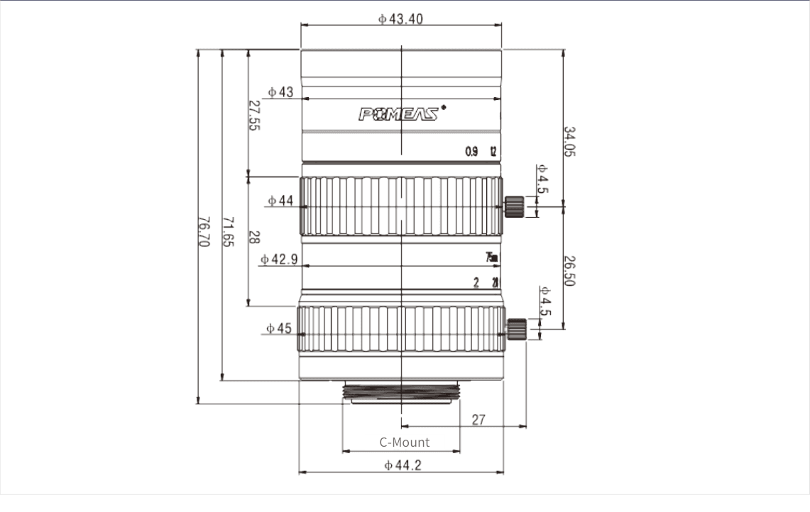 PMS-75MC5M dimension drawing (mm)