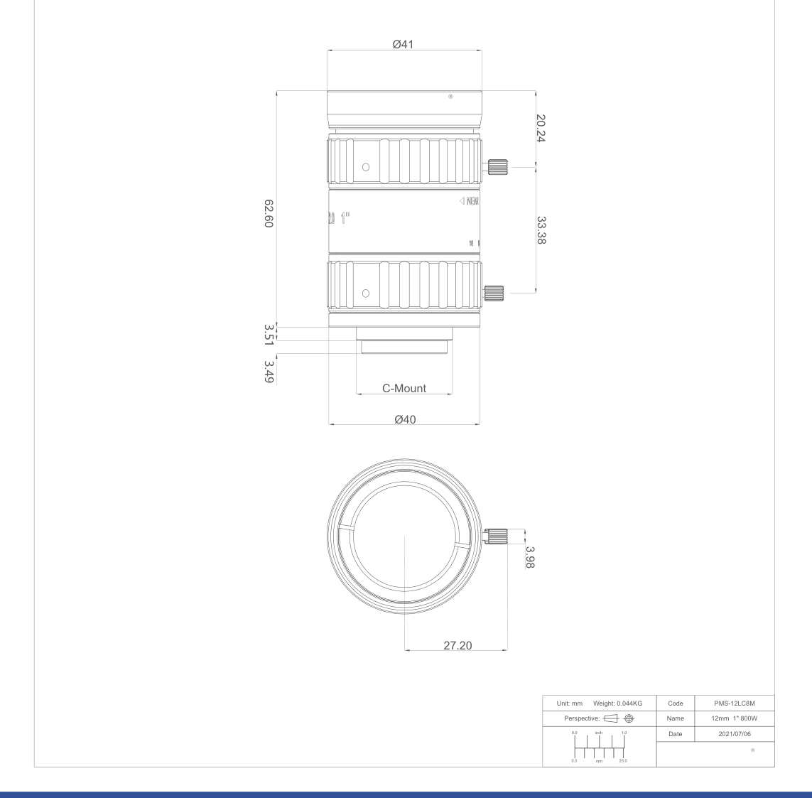 PMS-12LC8M dimension drawing (mm)