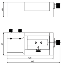Adjustable cuvette holder dimension drawing