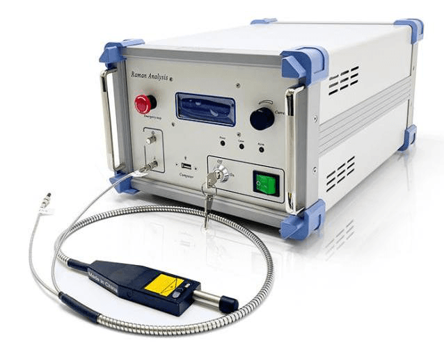 Desktop Raman spectrometer with the external Raman probe connected