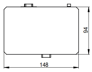 EX-TA trigger box dimension drawing, top view