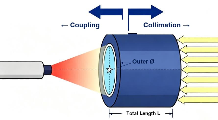 Bidirectional Aspheric Collimator Ray Geometry: Fiber Launch vs Free-Space Collection