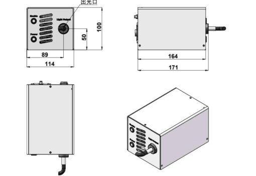 Mechanical outline and interface dimensions in millimeters; use the drawing for mounting.