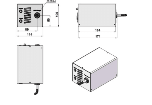Mechanical outline and interface dimensions in millimeters; use the drawing for mounting.