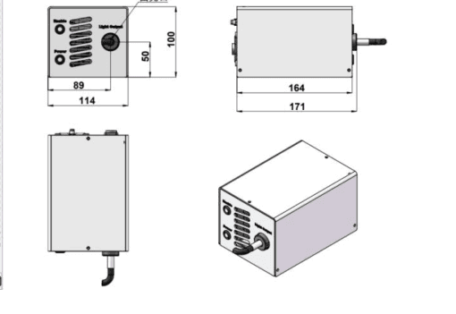 Mechanical outline and interface dimensions in millimeters; use the drawing for mounting.