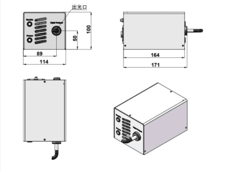 Mechanical outline and interface dimensions in millimeters; use the drawing for mounting.