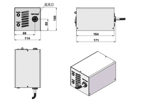 Mechanical outline and interface dimensions in millimeters; use the drawing for mounting.