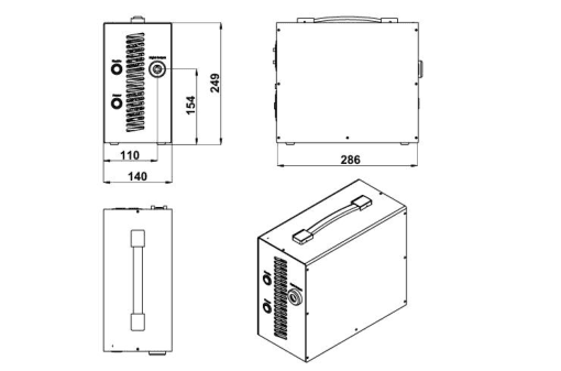 Mechanical outline and interface dimensions in millimeters; use the drawing for mounting.