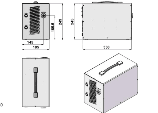 Mechanical outline and interface dimensions in millimeters; use the drawing for mounting.
