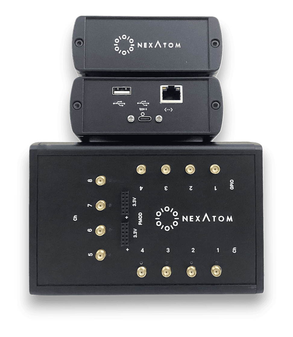 Three views of the NexAtom UTT810 universal time tagger