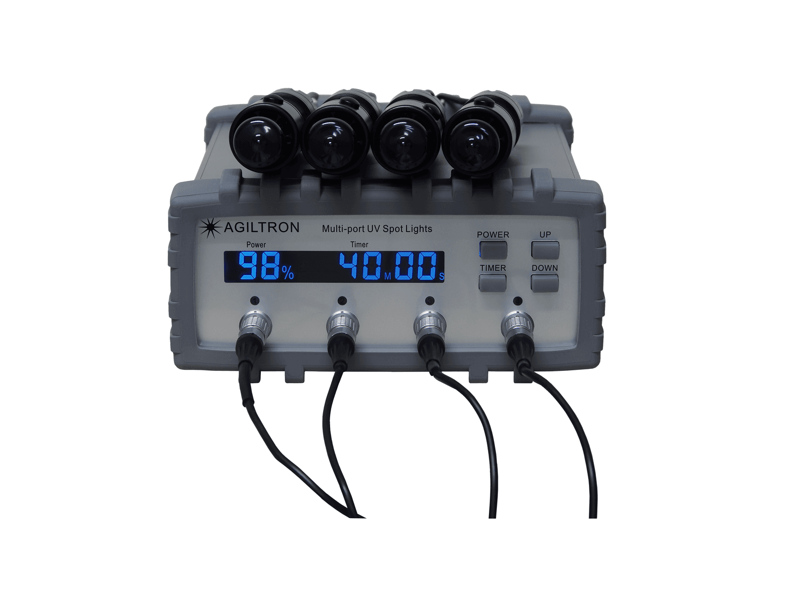 Ultra-High Power Deep UV Curing Spot Light/Lamp/System – 4 Heads, USB