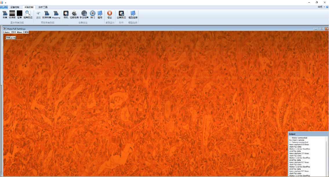 Acquired hyperspectral data image