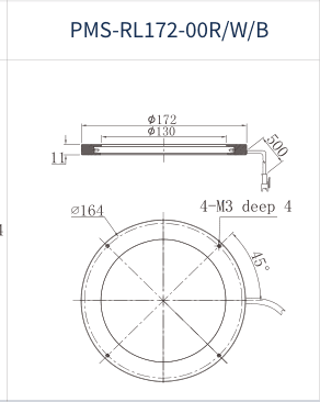 PMS-RL172-00R/W/B dimension drawing (mm)