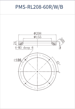 PMS-RL208-60R/W/B dimension drawing (mm)