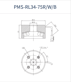 PMS-RL34-75R/W/B dimension drawing (mm)