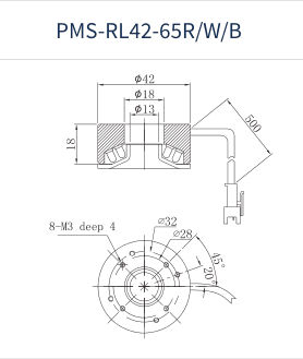 PMS-RL42-65R/W/B dimension drawing (mm)