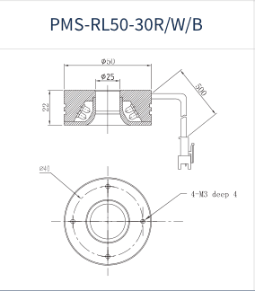 PMS-RL50-30R/W/B dimension drawing (mm)