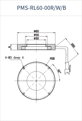 PMS-RL60-00R/W/B dimension drawing (mm)