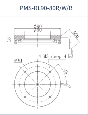 PMS-RL90-80R/W/B dimension drawing (mm)