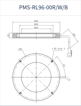 PMS-RL96-00R/W/B dimension drawing (mm)