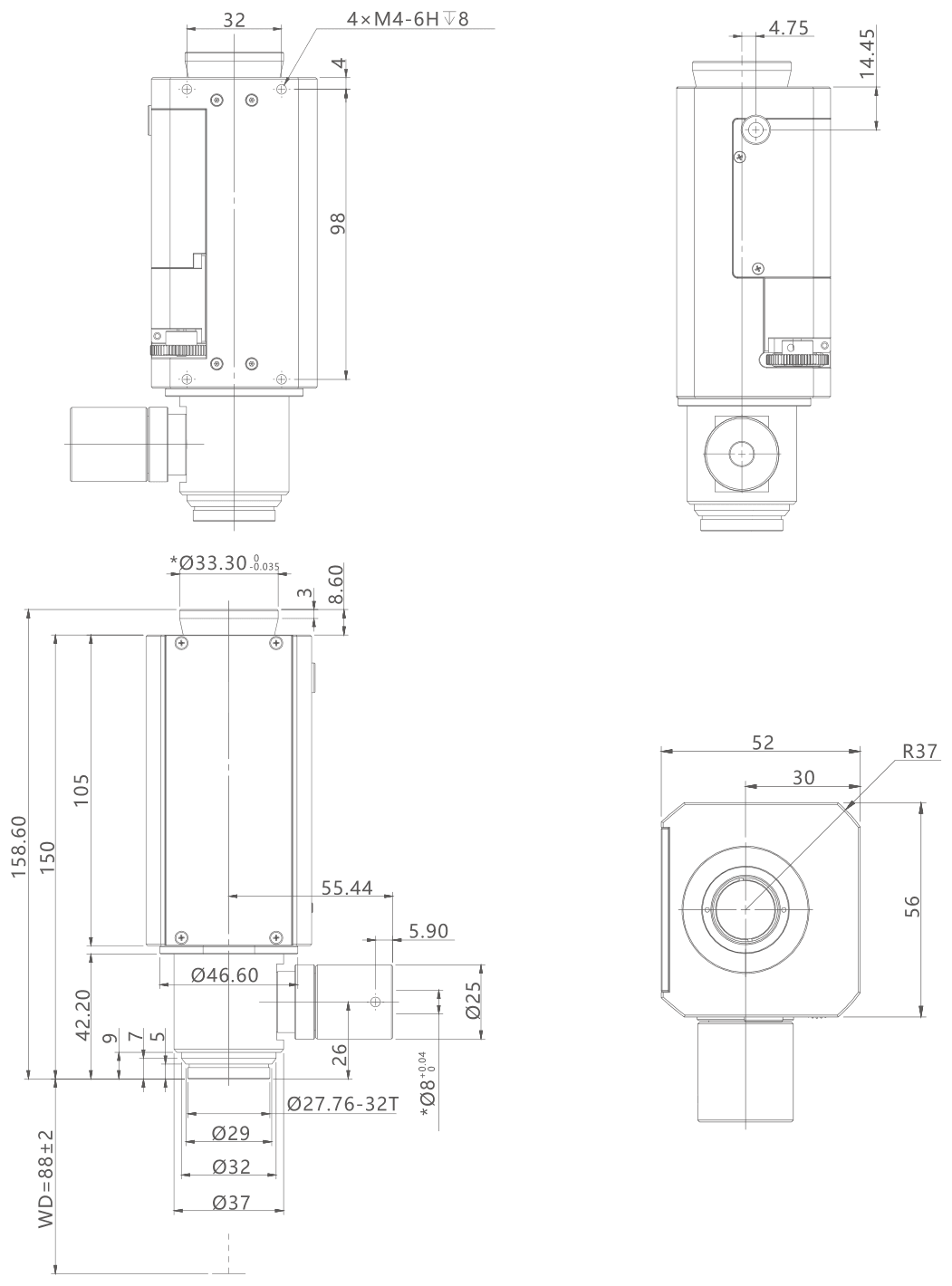 PMS-L125-C dimension drawing