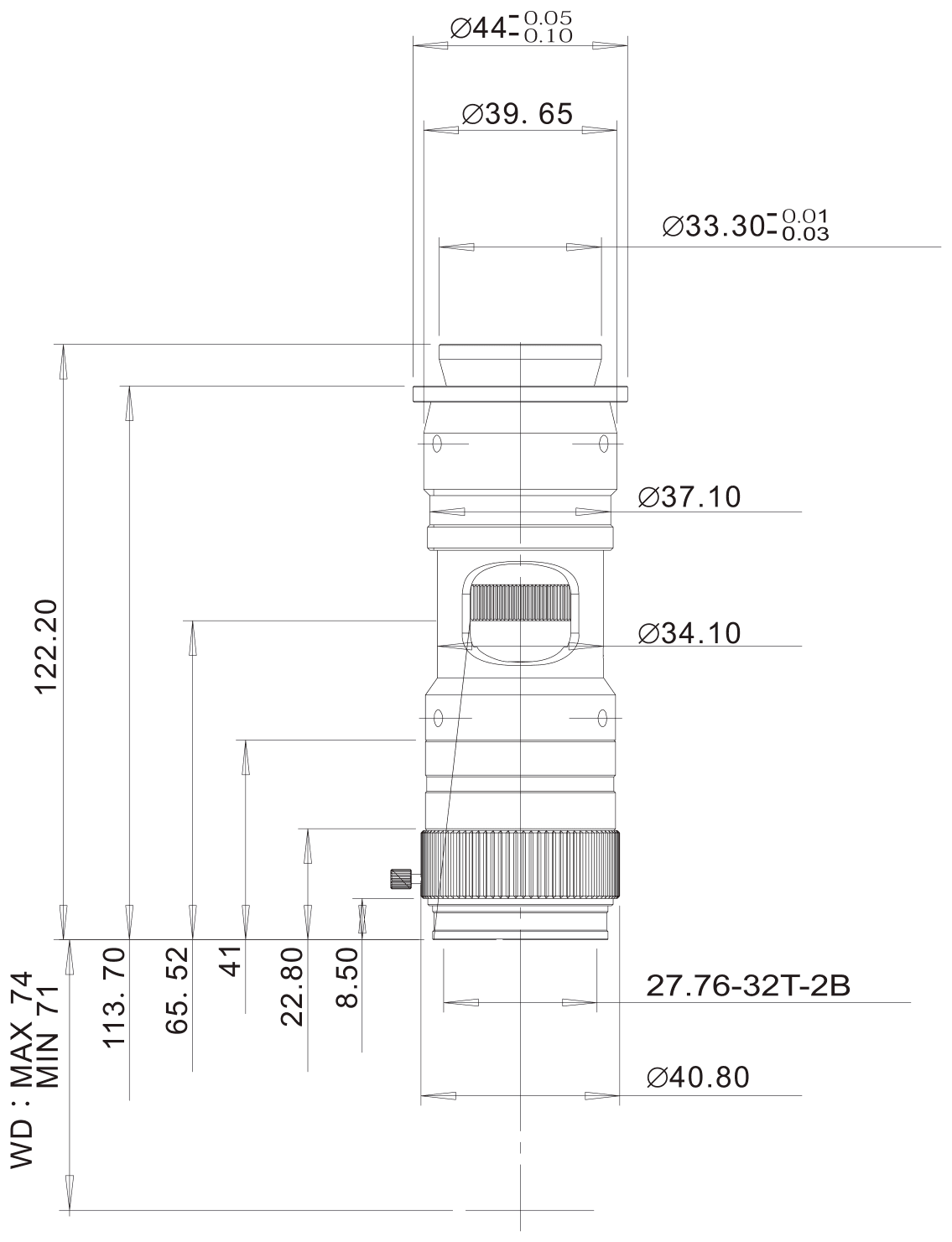 PMS-Z125C-H3 dimension drawing