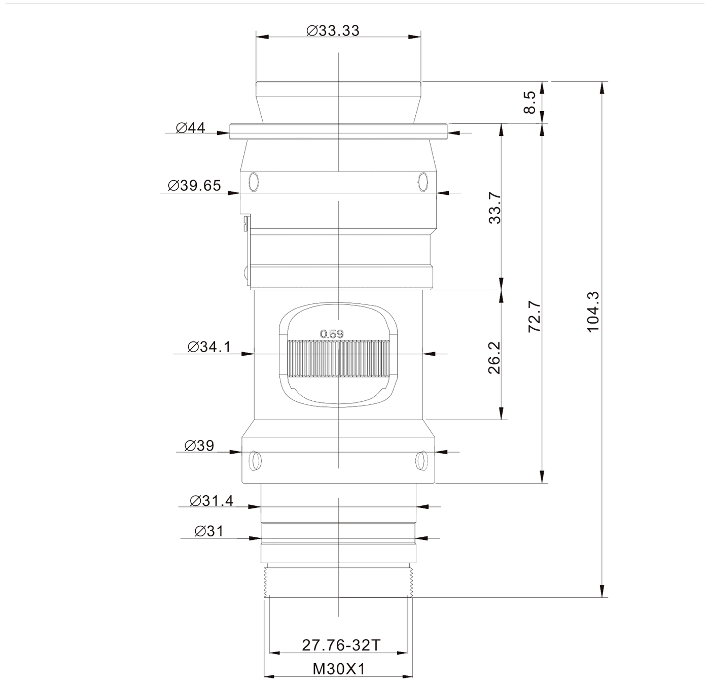 PMS-Z125D dimension drawing