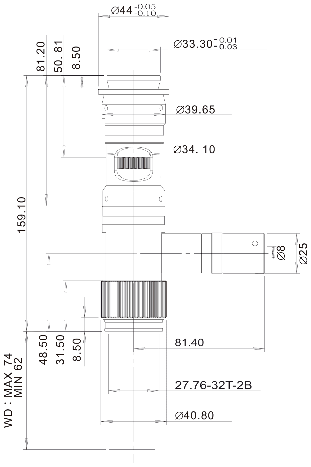 PMS-Z125D-CH12 dimension drawing
