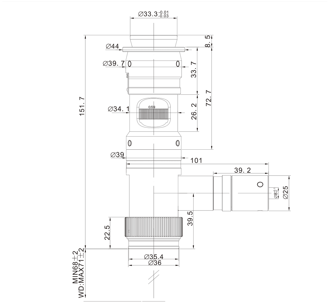 PMS-Z125D-CH3 dimension drawing