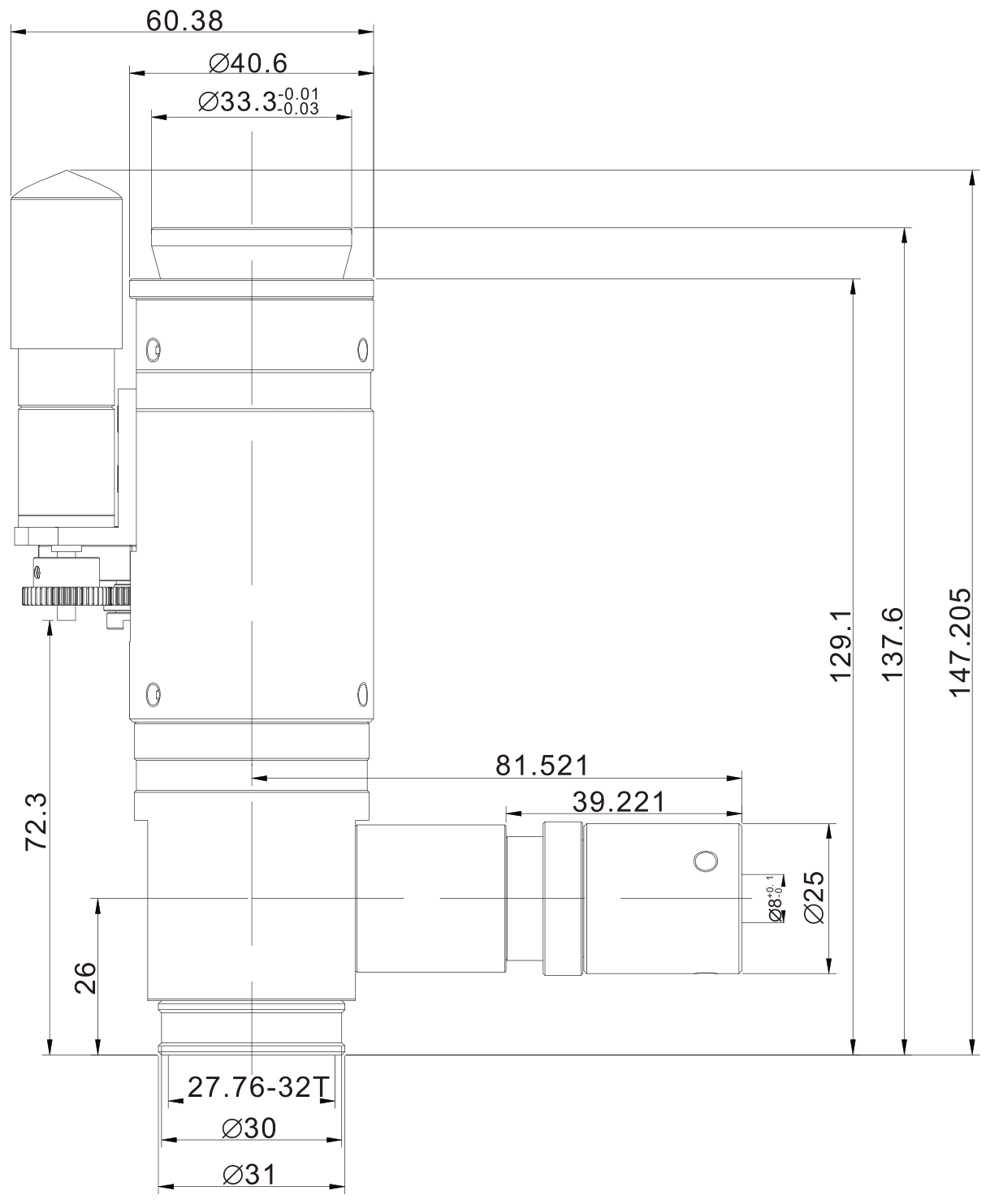 PMS-Z125M-C dimension drawing