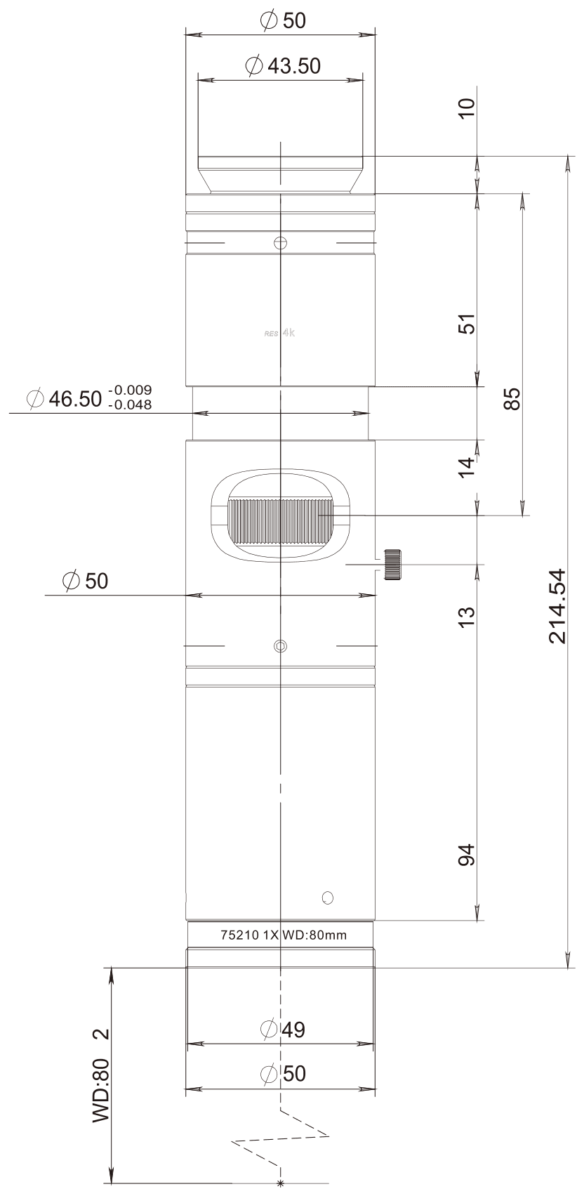PMS-K75C dimension drawing
