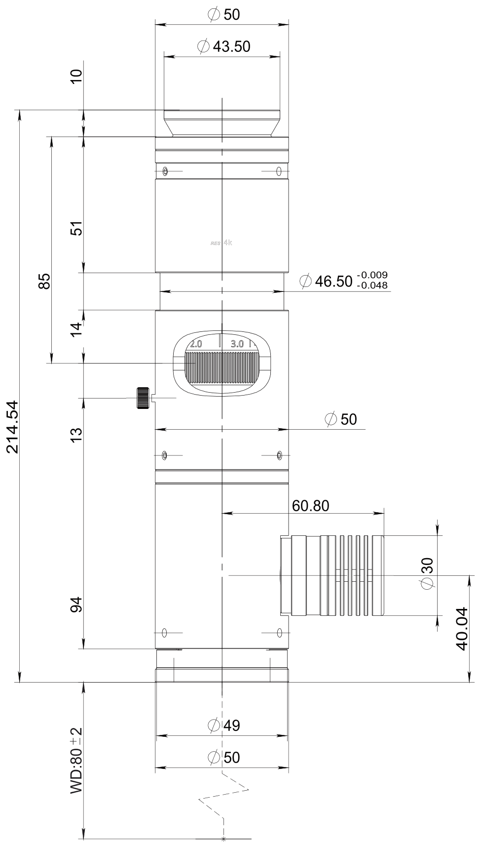 PMS-K75C-C dimension drawing