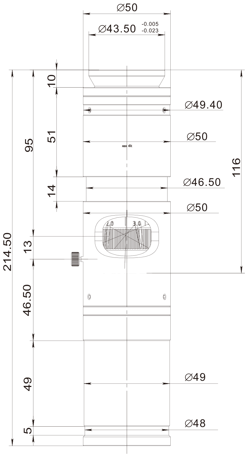 PMS-K75D dimension drawing