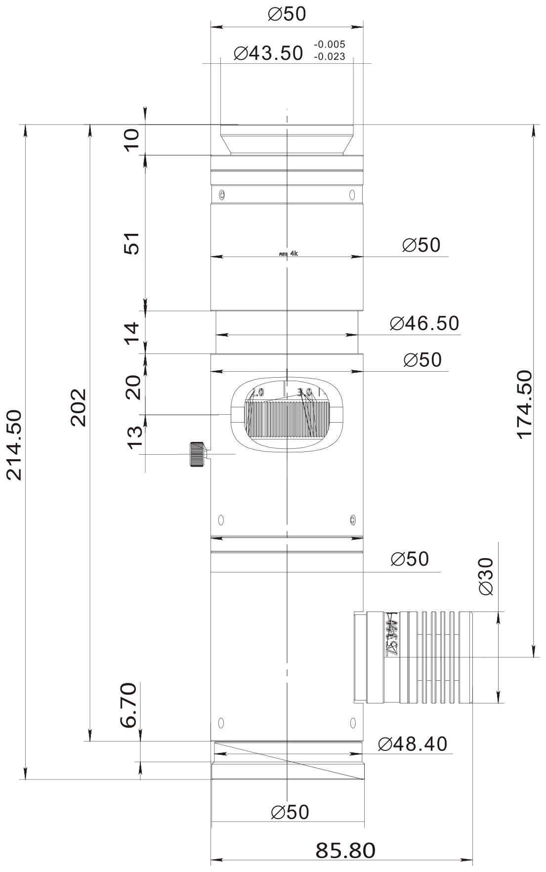 PMS-K75D-C dimension drawing