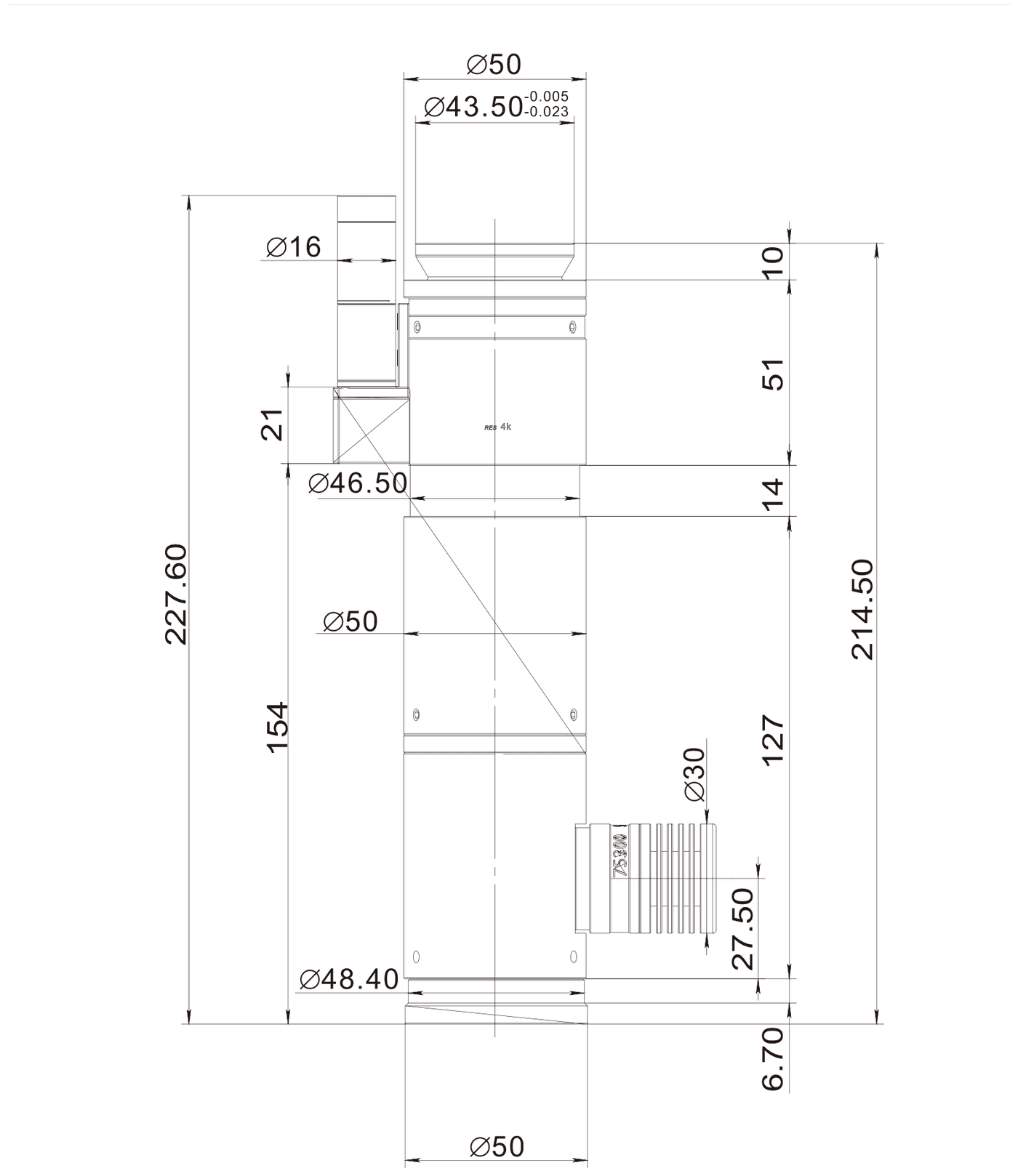 PMS-K75M-C dimension drawing